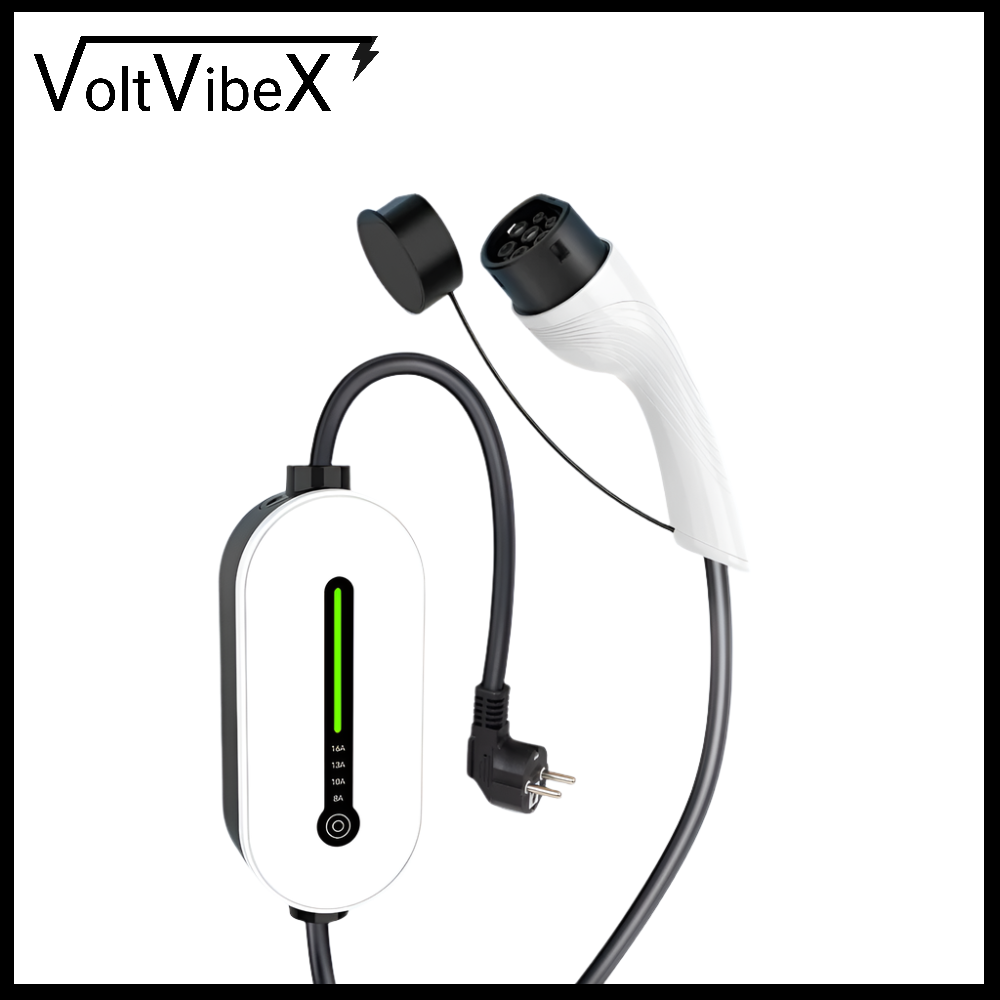Level 2 Portable EV Charger, 3.5KW 16A Waterproof - VoltVibeX