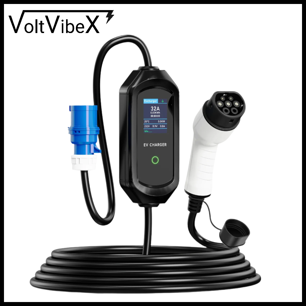 Level 2 Portable EV Charger, 7KW 32A Adjustable - VoltVibeX