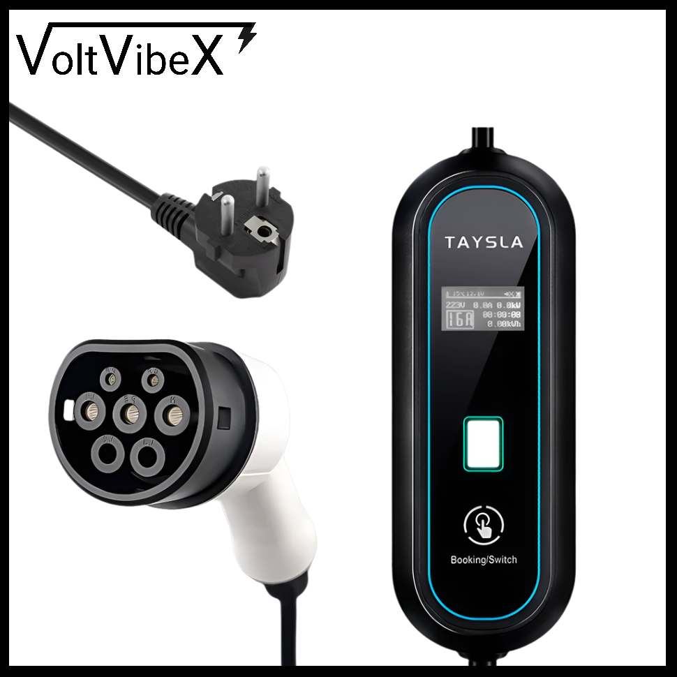 Level 2 Portable EV Charger, 3.5KW 16A Adjustable - VoltVibeX