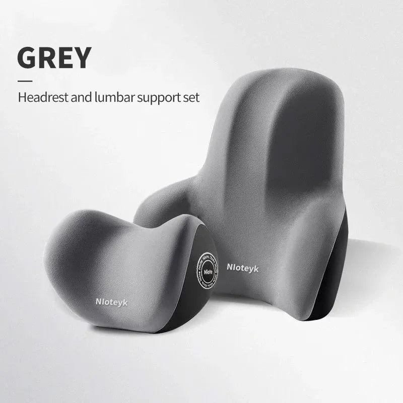 Ergonomic Memory Foam Car Neck & Lumbar Pillow Set - VoltVibeX