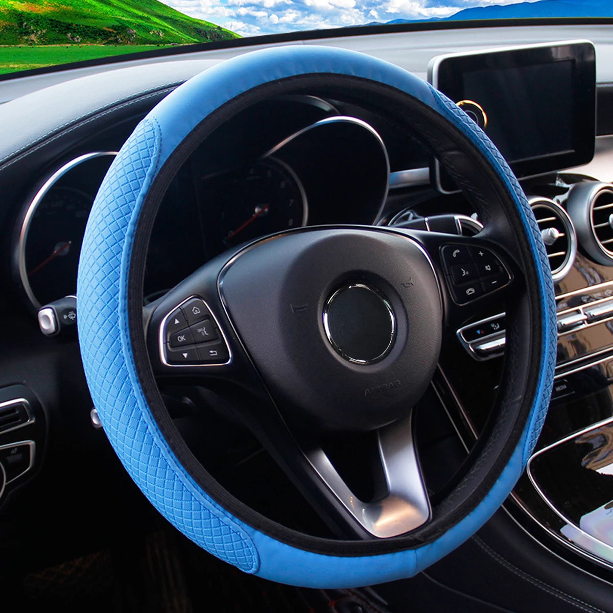 Car Steering Wheel Cover, Universal Fit - VoltVibeX