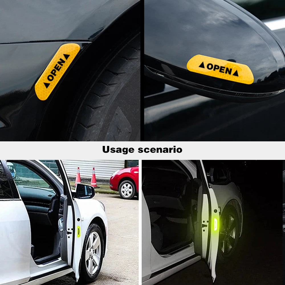 Reflective Car Door Warning Stickers - VoltVibeX