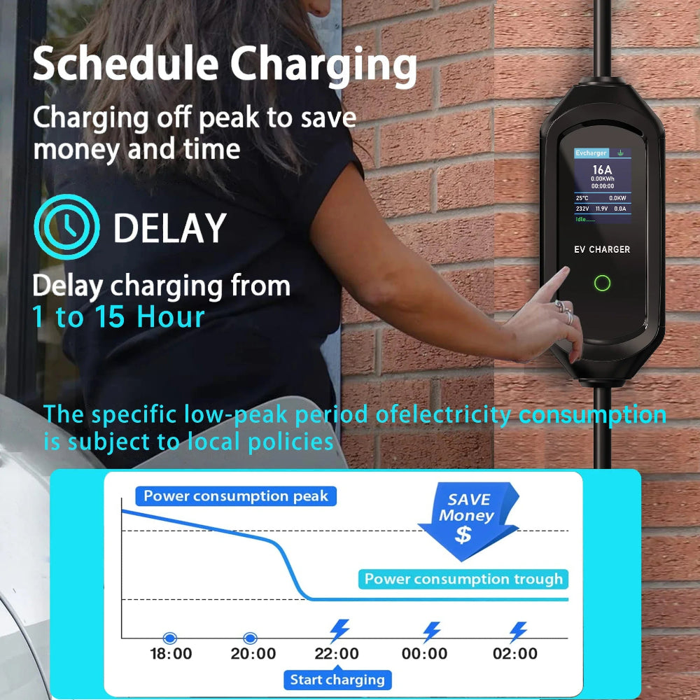 Level 2 Portable EV Charger, 7KW 32A Adjustable - VoltVibeX
