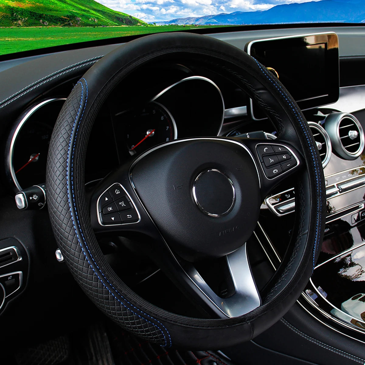 Car Steering Wheel Cover, Universal Fit - VoltVibeX