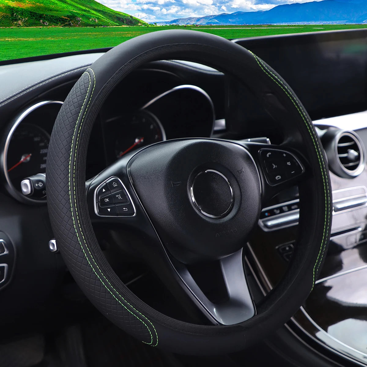 Car Steering Wheel Cover, Universal Fit - VoltVibeX