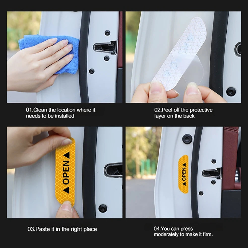 Reflective Car Door Warning Stickers - VoltVibeX