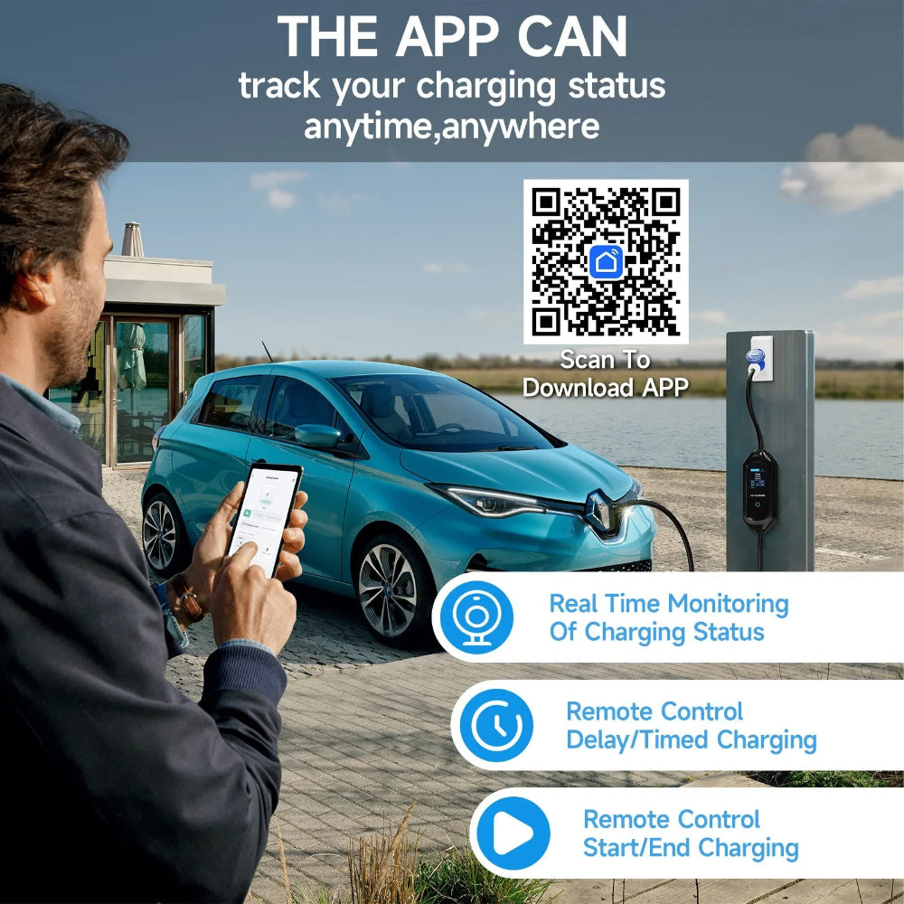 Level 2 Portable EV Charger, 7KW 32A Adjustable - VoltVibeX