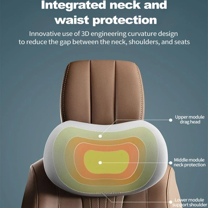 Ergonomic Memory Foam Car Neck & Lumbar Pillow Set - VoltVibeX
