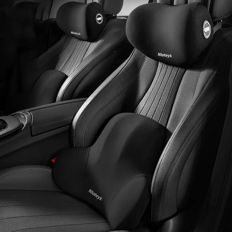 Ergonomic Memory Foam Car Neck & Lumbar Pillow Set - VoltVibeX