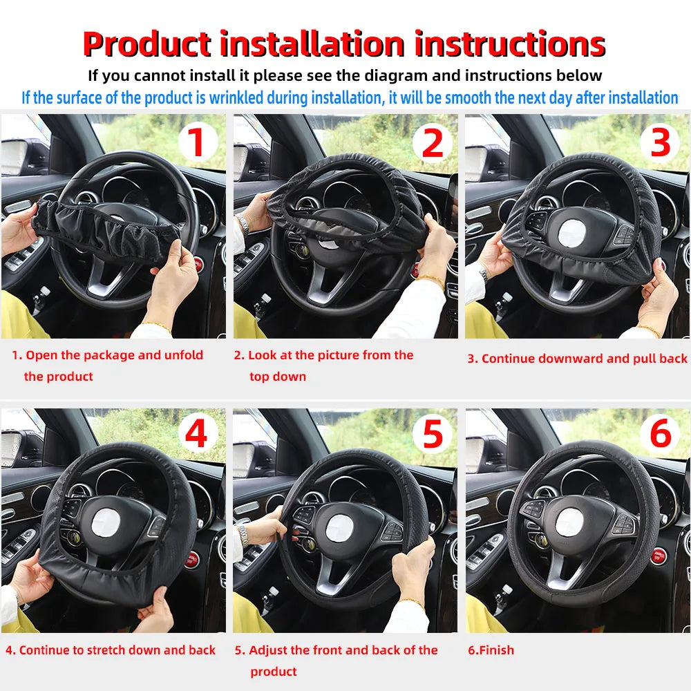 Car Steering Wheel Cover, Universal Fit - VoltVibeX