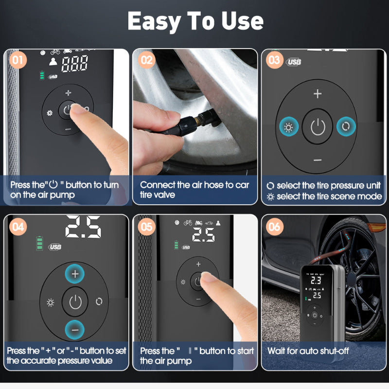 Rechargeable Wireless Tire Inflator - VoltVibeX