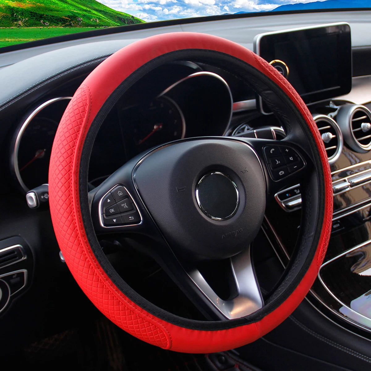 Car Steering Wheel Cover, Universal Fit - VoltVibeX