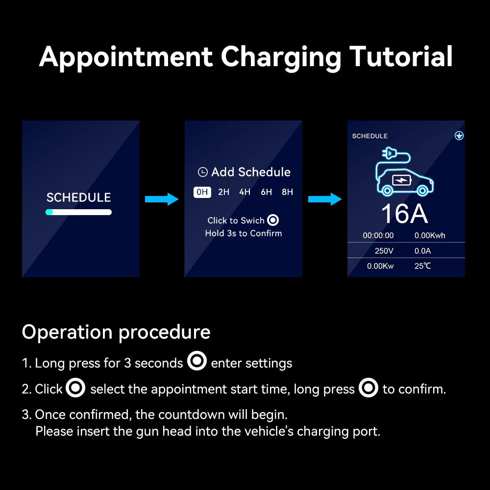 Level 2 Portable EV Charger, 11KW 16A Adjustable - VoltVibeX