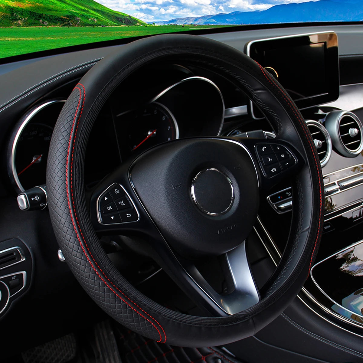 Car Steering Wheel Cover, Universal Fit - VoltVibeX