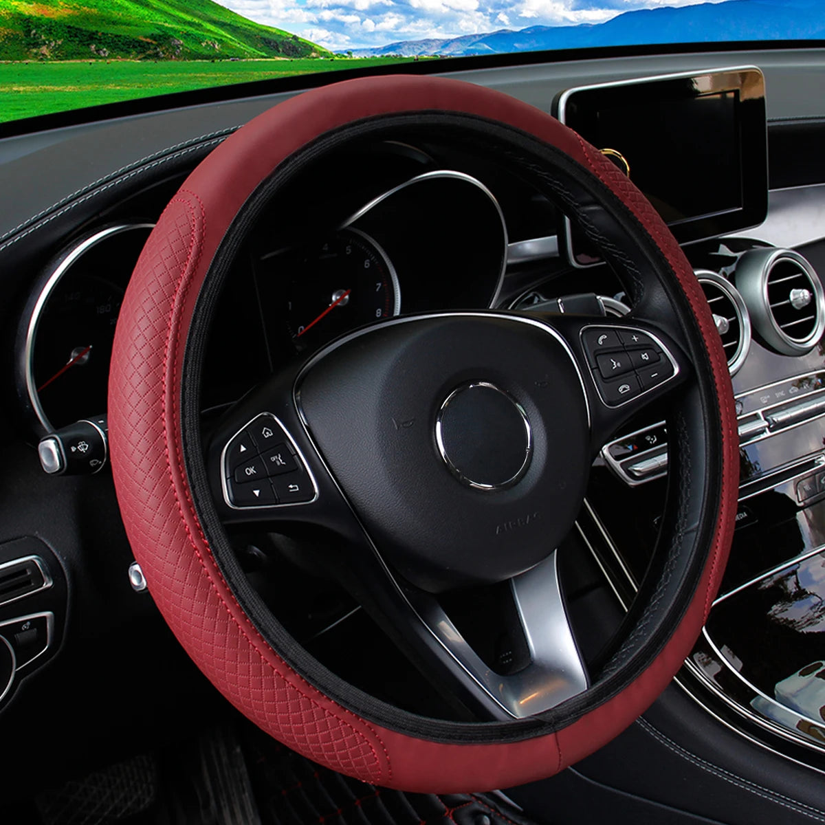 Car Steering Wheel Cover, Universal Fit - VoltVibeX