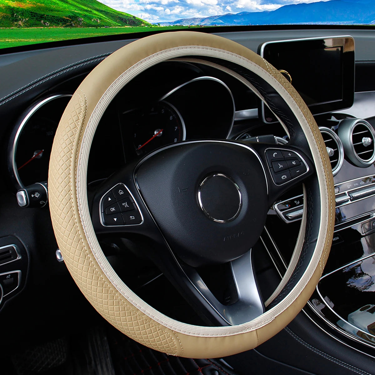 Car Steering Wheel Cover, Universal Fit - VoltVibeX