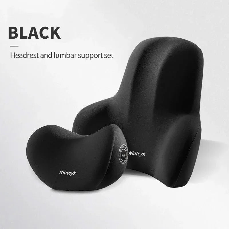Ergonomic Memory Foam Car Neck & Lumbar Pillow Set - VoltVibeX