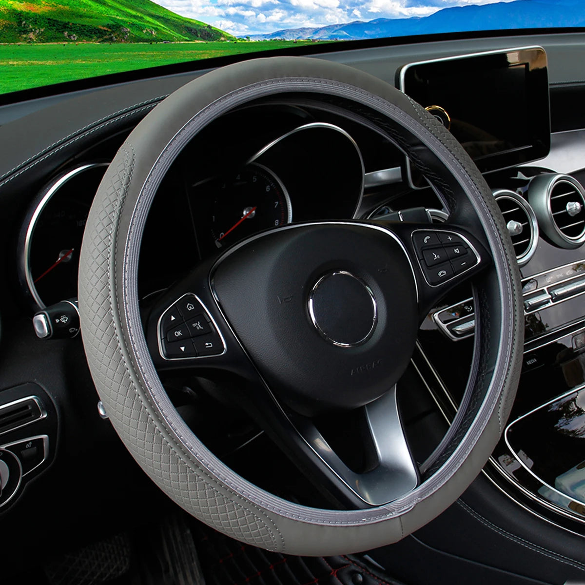 Car Steering Wheel Cover, Universal Fit - VoltVibeX
