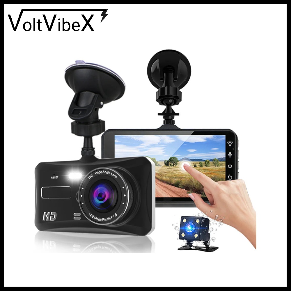 1080P HD Dash Cam with Night Vision & Rear Camera - VoltVibeX