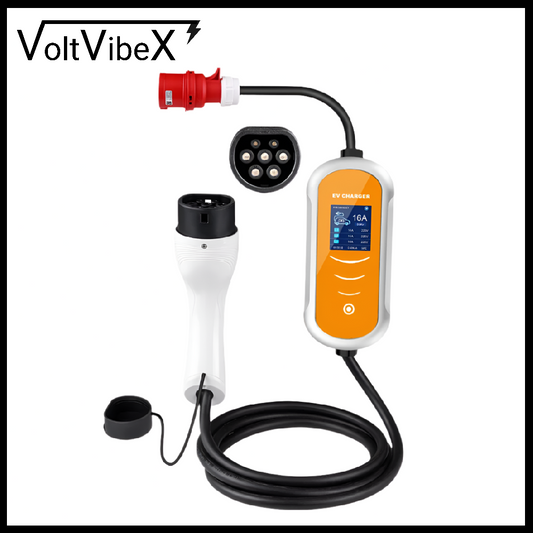 Level 2 Portable EV Charger, 11KW 16A Adjustable - VoltVibeX