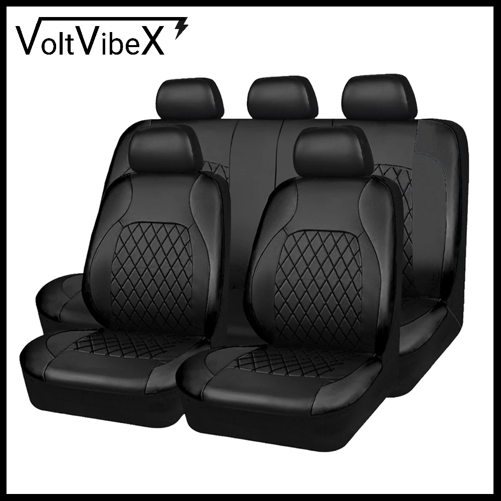 Premium Quilted PU Leather Car Seat Covers - VoltVibeX