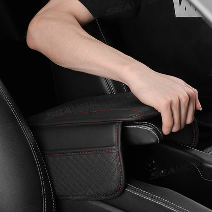 Car Armrest Pad, Memory Foam & Storage Pocket - VoltVibeX
