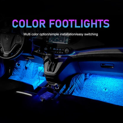USB LED Car Interior Ambient Foot Lights - VoltVibeX