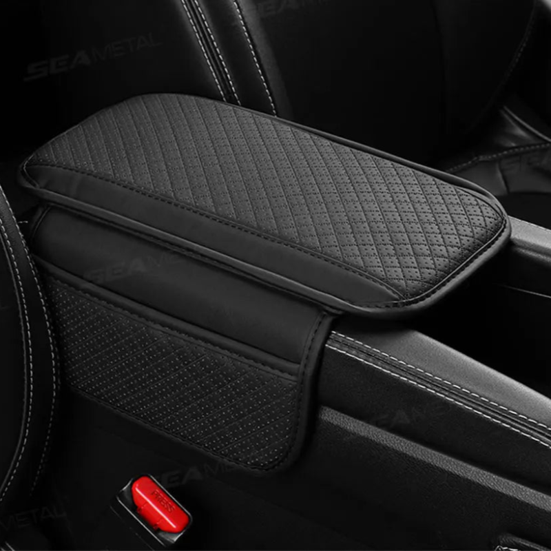 Car Armrest Pad, Memory Foam & Storage Pocket - VoltVibeX