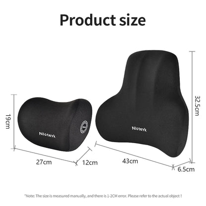 Ergonomic Memory Foam Car Neck & Lumbar Pillow Set - VoltVibeX