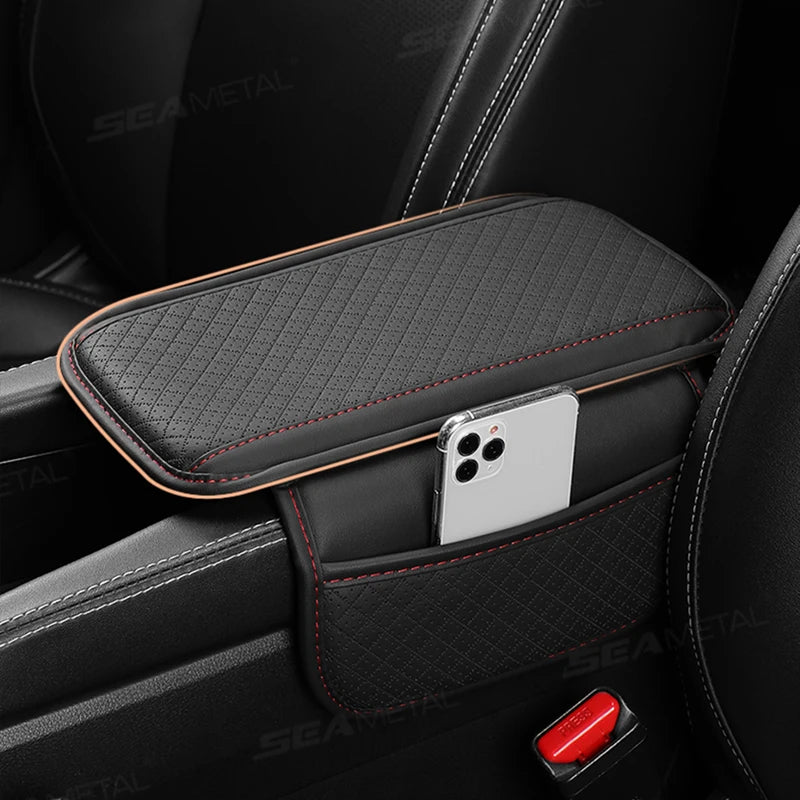 Car Armrest Pad, Memory Foam & Storage Pocket - VoltVibeX
