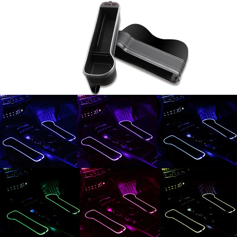 LED Car Seat Gap Filler with Dual USB Charger - VoltVibeX