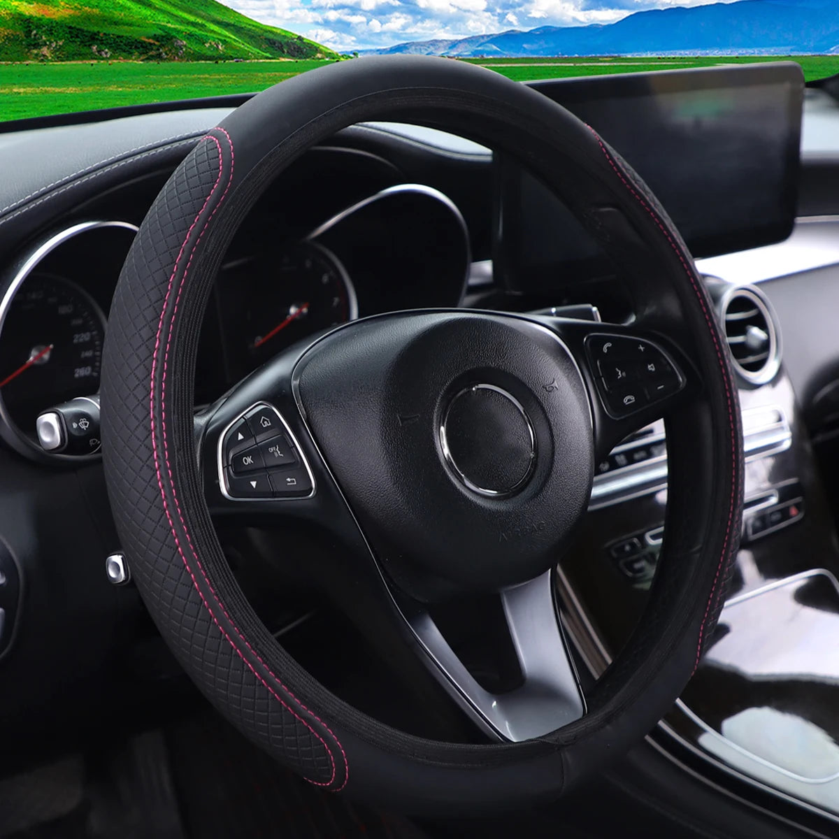 Car Steering Wheel Cover, Universal Fit - VoltVibeX