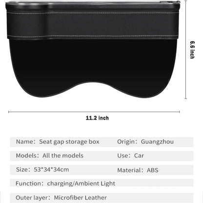LED Car Seat Gap Filler with Dual USB Charger - VoltVibeX