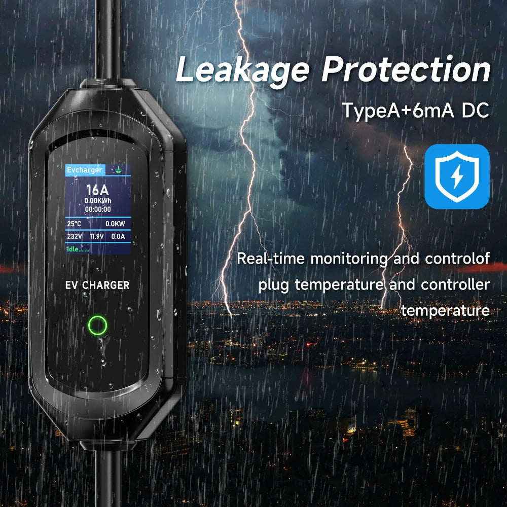 Level 2 Portable EV Charger, 7KW 32A Adjustable - VoltVibeX