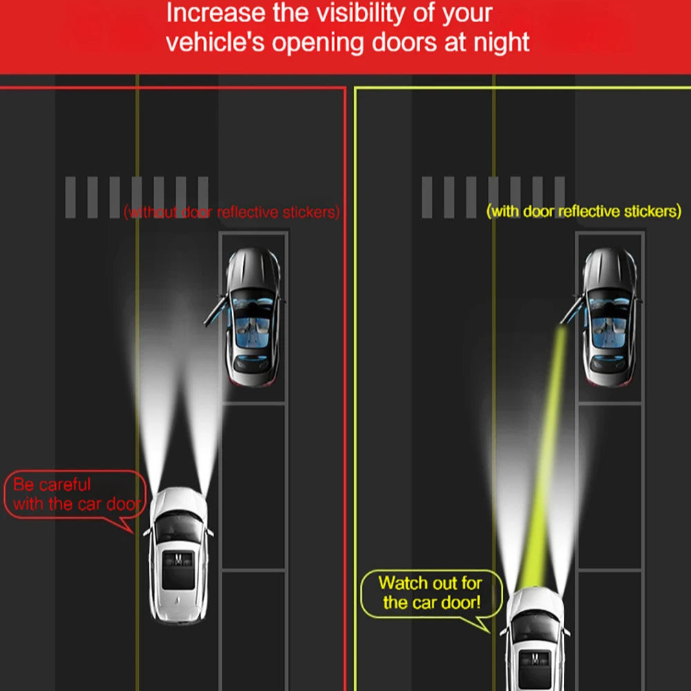 Reflective Car Door Warning Stickers - VoltVibeX