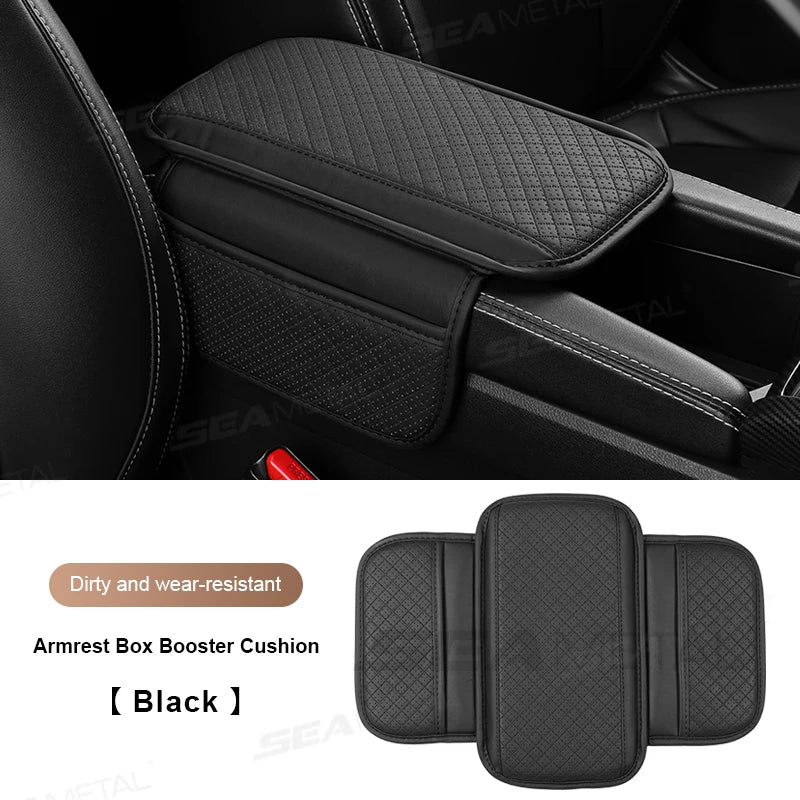 Car Armrest Pad, Memory Foam & Storage Pocket - VoltVibeX