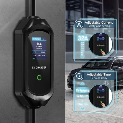 Level 2 Portable EV Charger, 7KW 32A Adjustable - VoltVibeX