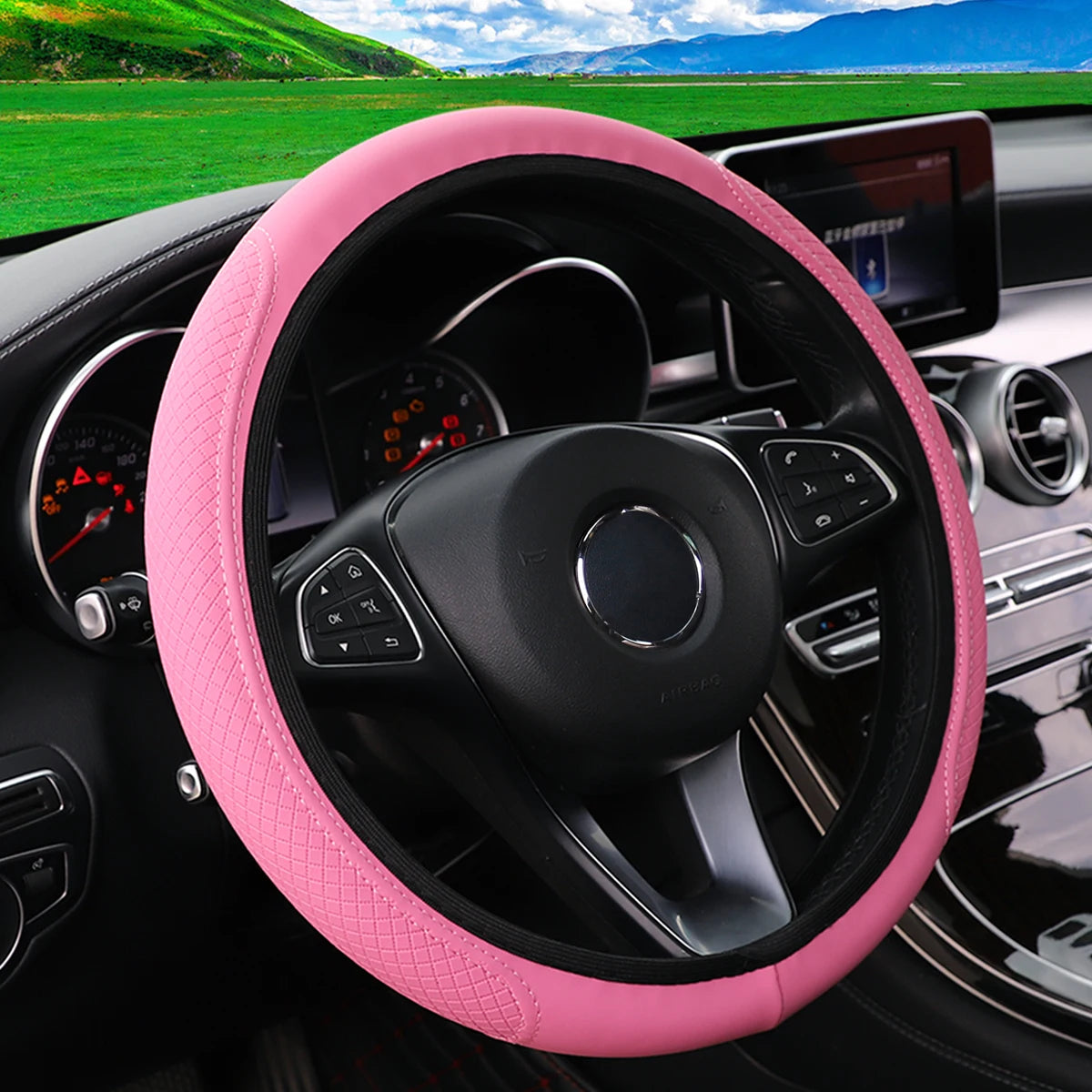 Car Steering Wheel Cover, Universal Fit - VoltVibeX