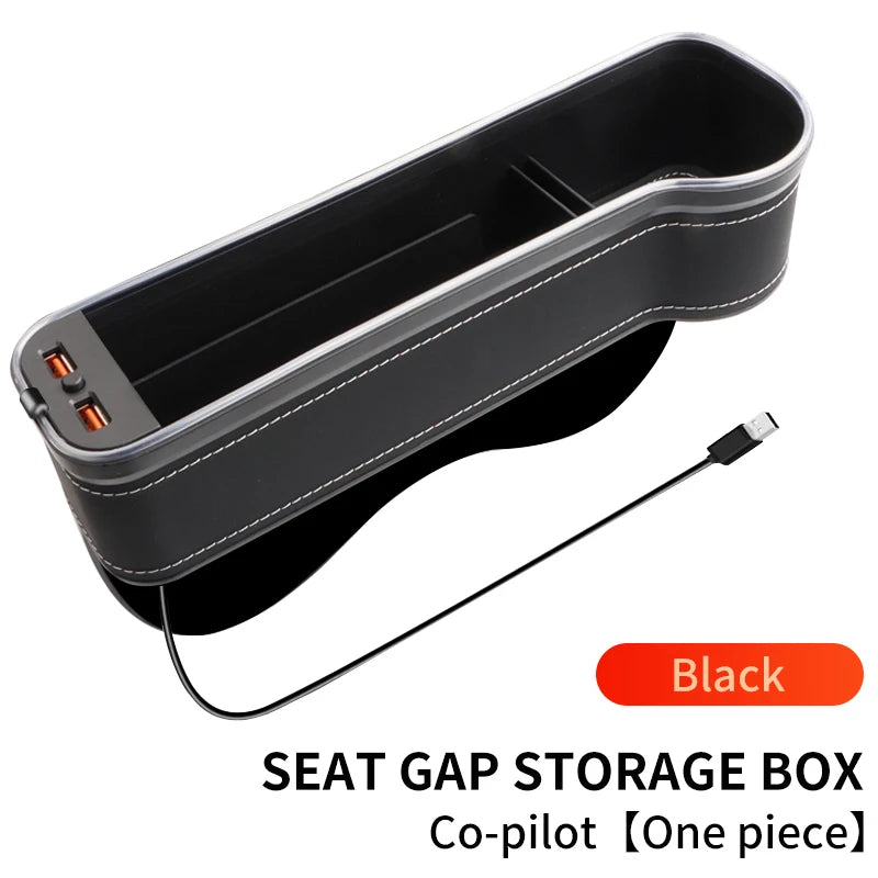 LED Car Seat Gap Filler with Dual USB Charger - VoltVibeX