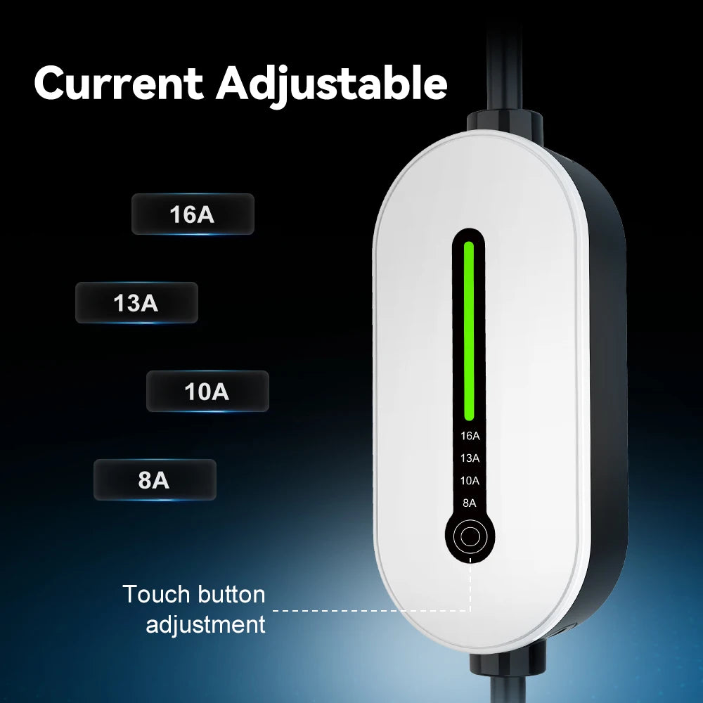 Level 2 Portable EV Charger, 3.5KW 16A Waterproof - VoltVibeX