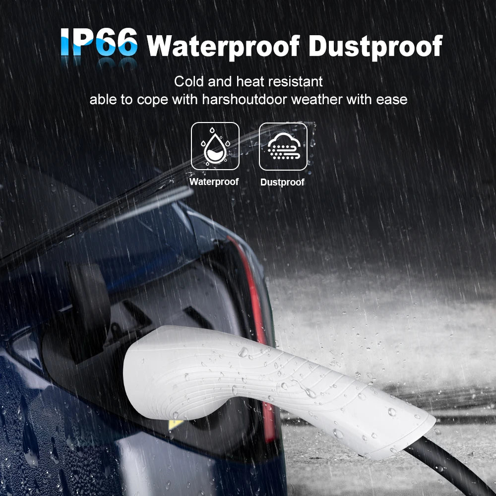 Level 2 Portable EV Charger, 3.5KW 16A Waterproof - VoltVibeX