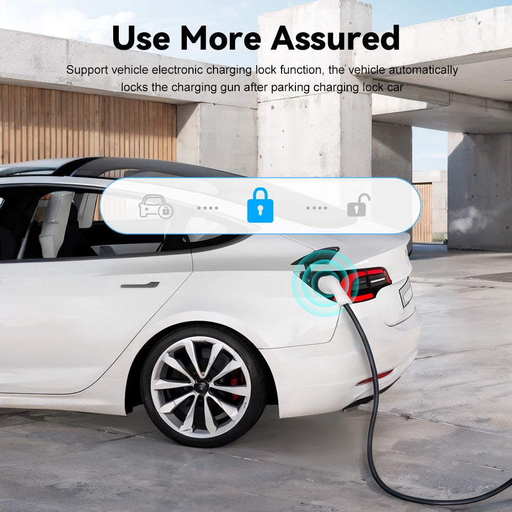 Level 2 Portable EV Charger, 3.5KW 16A Waterproof - VoltVibeX